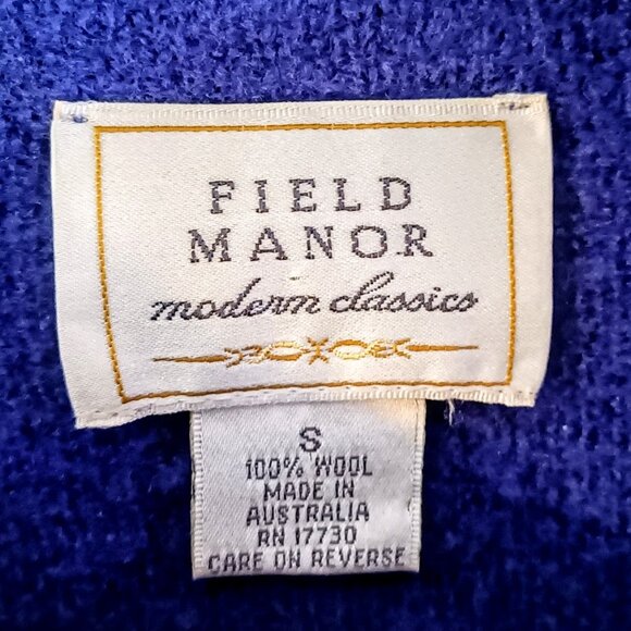 Vintage Field Manor Royal Blue Wool Cardigan Sweater - Picture 4 of 5